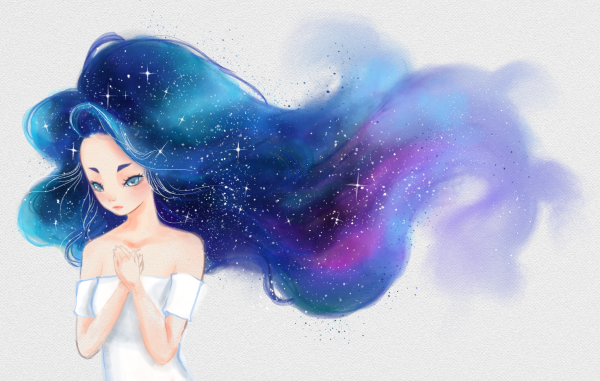 Звездное небо акварель