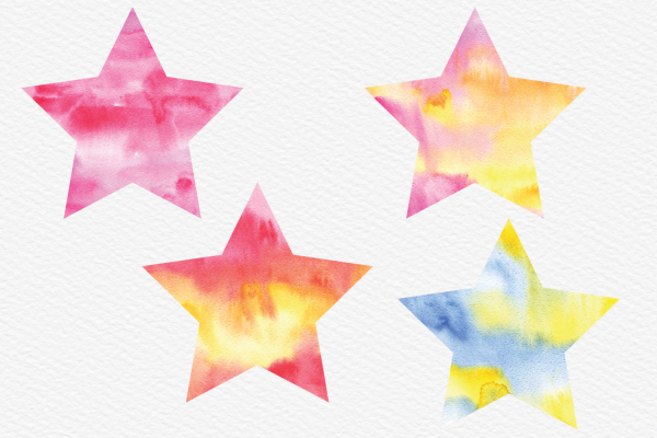 Звезды акварель