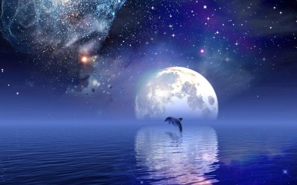 Ночное небо со звездами и планетами