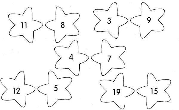 Цифра 1 со звездочками