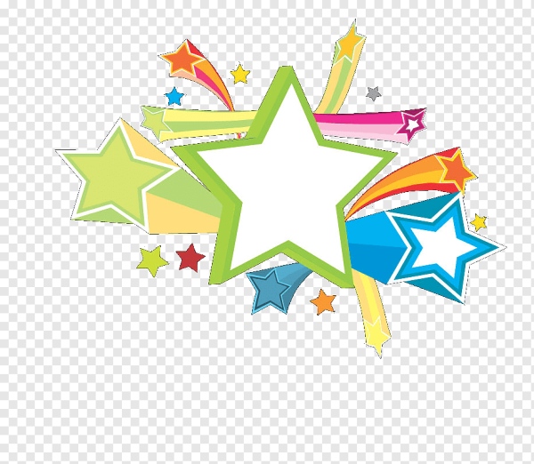 Цветные звездочки на прозрачном фоне
