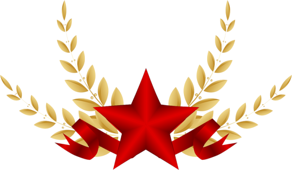 Красная звезда с венком