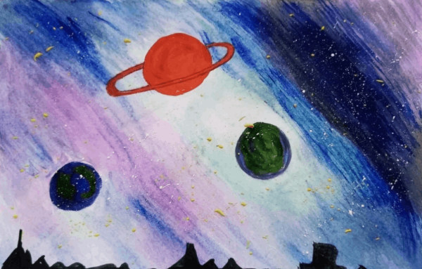 Ночное небо и дорога