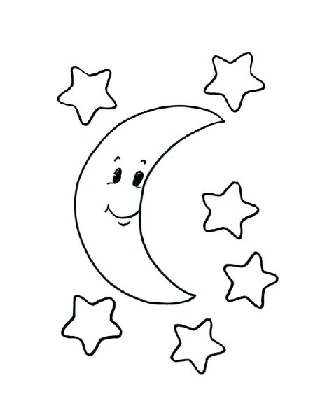 Луна раскраска для детей