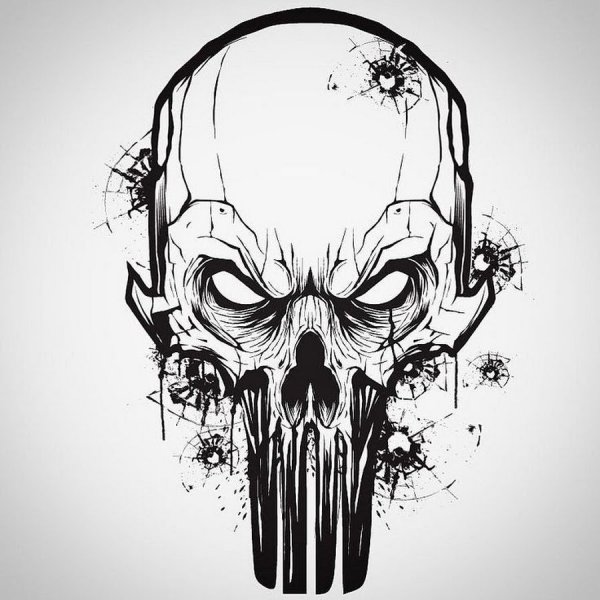 Трафареты для тату череп