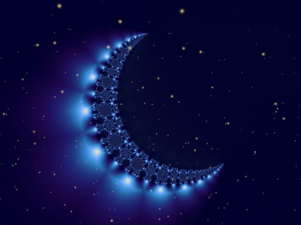 Звездное небо с луной