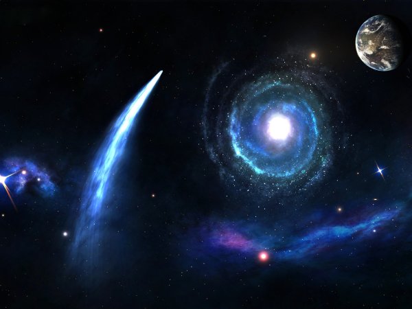 Комета в космосе