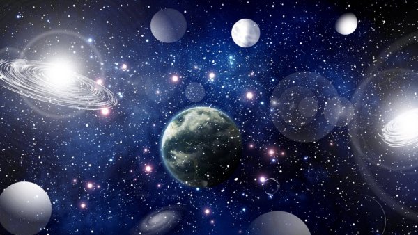 Звездное небо с планетами