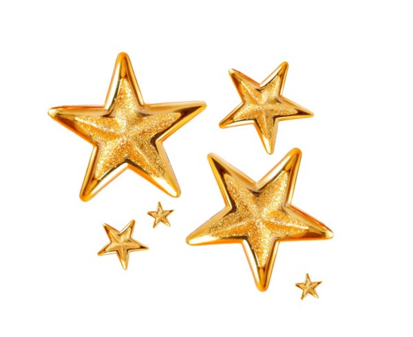 Золотые звезды на прозрачном фоне