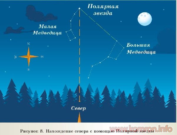 Созвездие большой и малой медведицы на небе