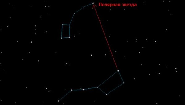 Полярная звезда в созвездии малой медведицы