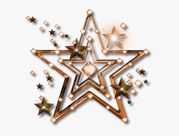 Золотые звездочки на прозрачном фоне