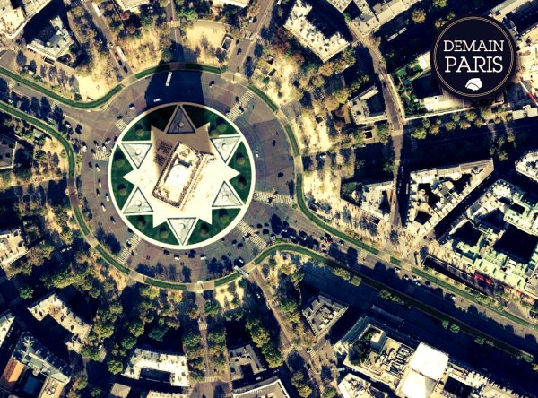 Триумфальная арка на площади звезды в Париже