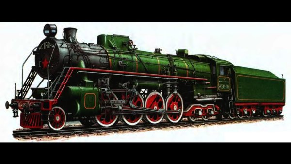 Советский паровоз сбоку
