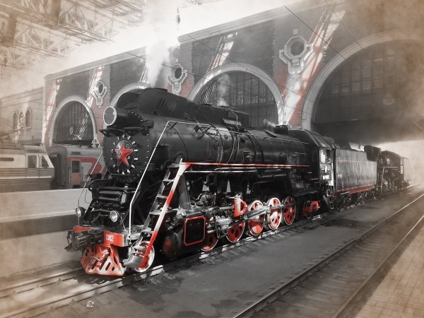 Паровоз на Казанском вокзале