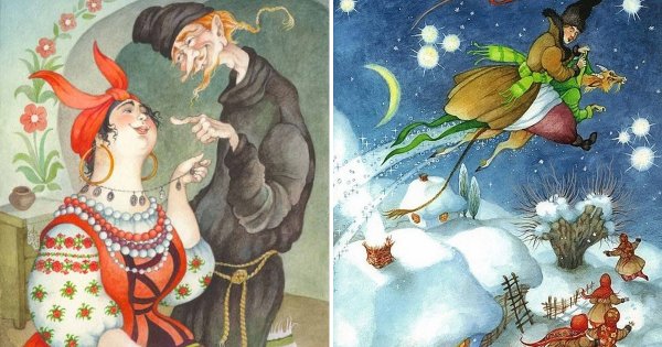 Иллюстрация к сказке ночь перед Рождеством Гоголь