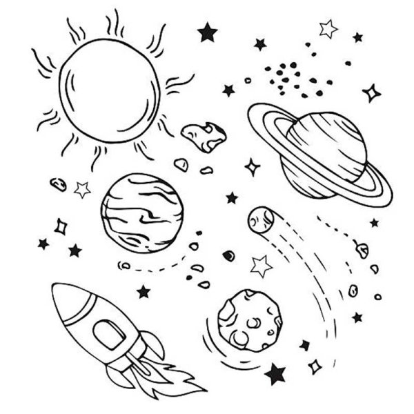 Космос раскраска для детей