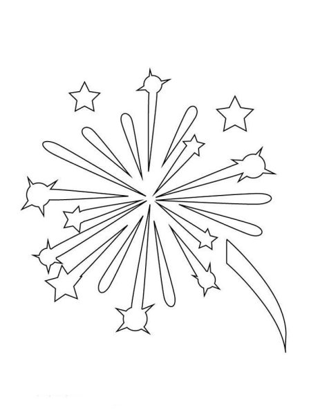 Салют раскраска для детей