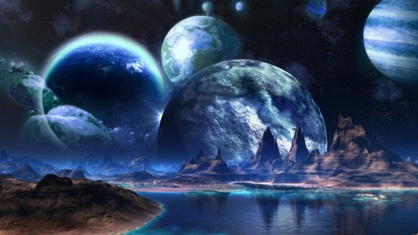 Космос планеты звезды Галактики