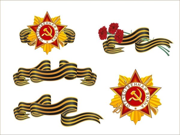 Георгиевская ленточка с гвоздиками