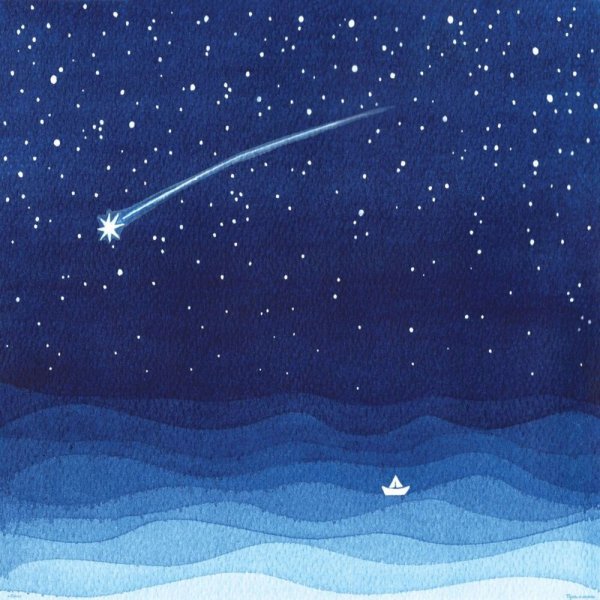 Небо звезды акварель