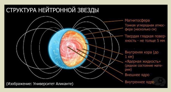 Внутреннее строение нейтронной звезды