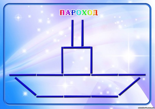 Солнышко из счетных палочек
