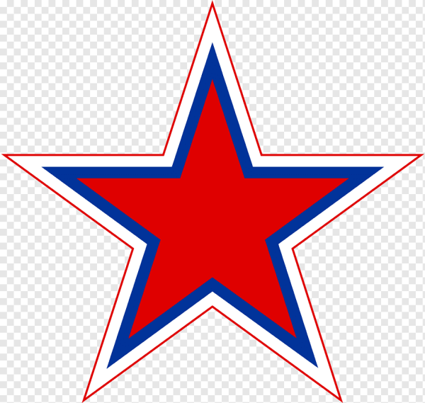 Красная звезда с георгиевской лентой