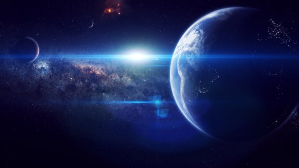 Планета земля на фоне звездного неба