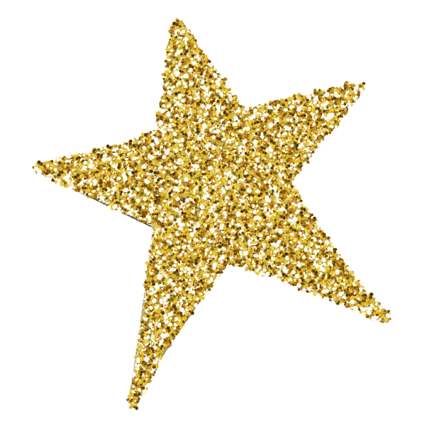 Золотая семиконечная звезда фольгированная