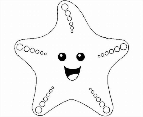 Разукрашка для детей морская звезда