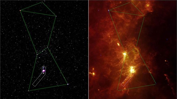 Бетельгейзе в созвездии Ориона