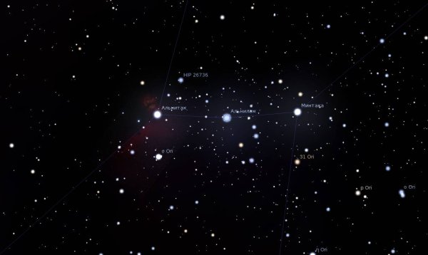 Бетельгейзе в созвездии Ориона