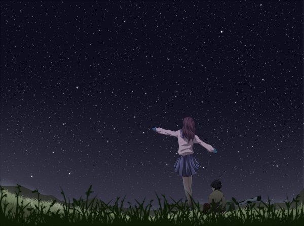 Пара на фоне звездного неба