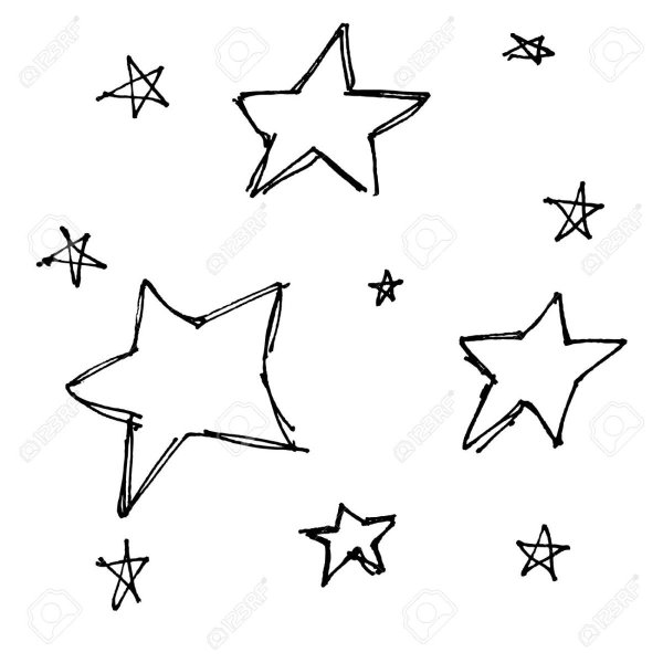 Звёздочки карандашом маленькие