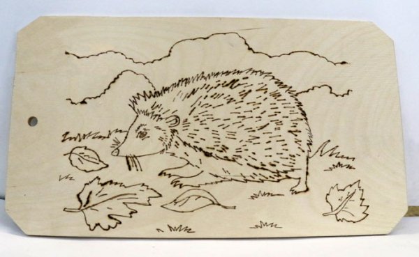 Ежик для выжигания по дереву