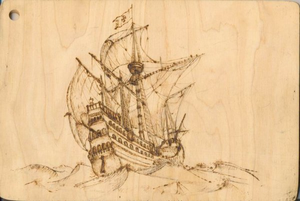 Выжигание по дереву лошадь