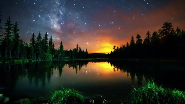 Озеро ночью