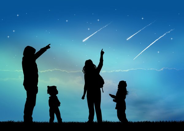Смотрят на звезды Векторная иллюстрация