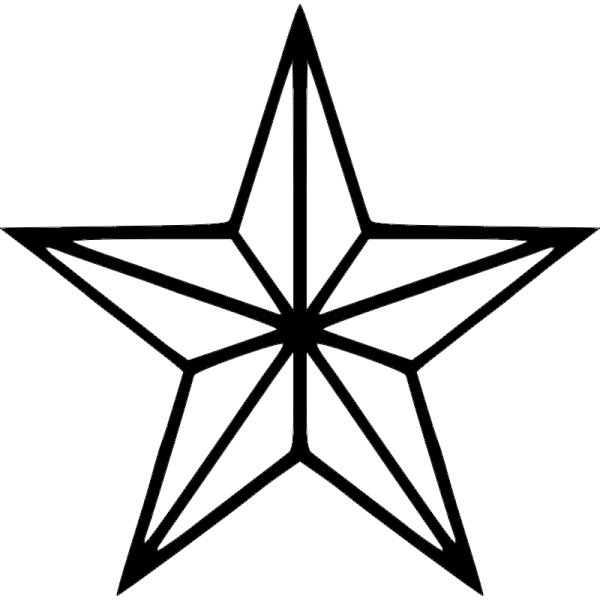 Пятиконечная звезда черно белая