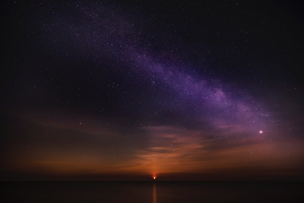 Ночной закат на море