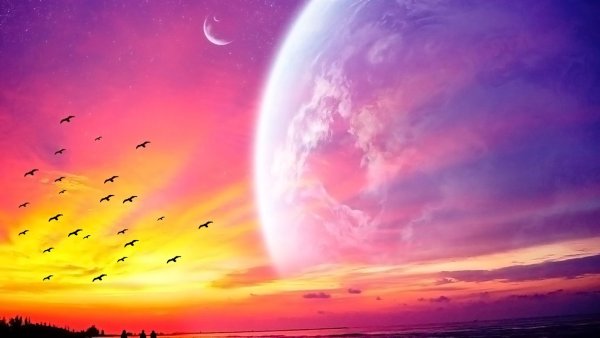 Вечернее небо со звездами