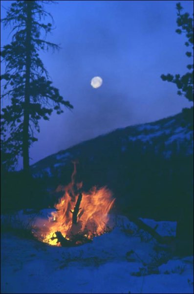 Звездное небо костер на море