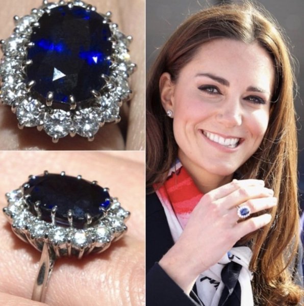 Кольцо Кейт Миддлтон с сапфиром
