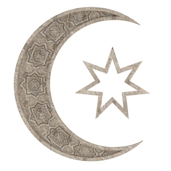 Мусульманский знак полумесяц и звезда сбоку