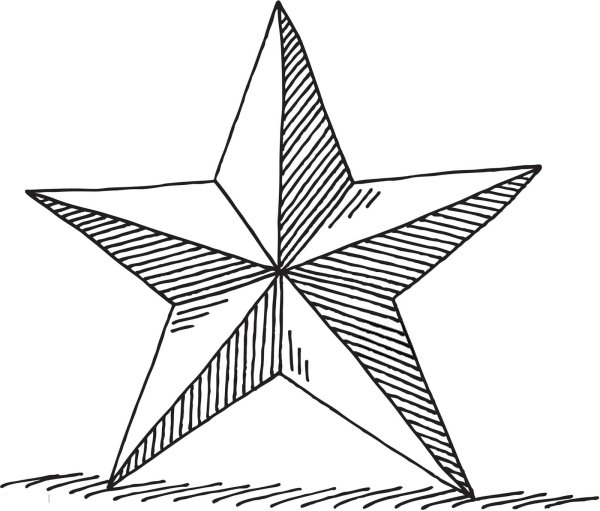Объемная звезда рисунок