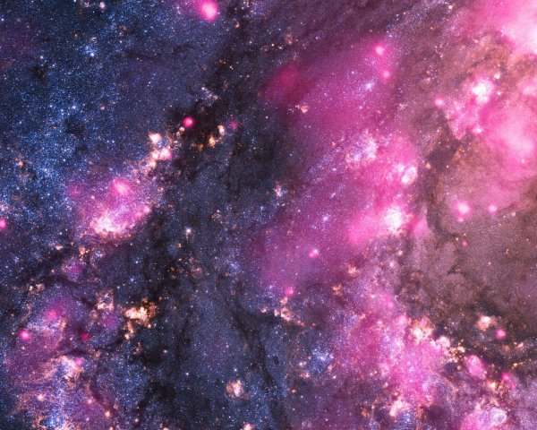 Звездное небо розовое