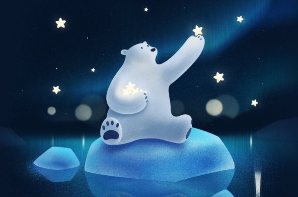 Белый медведь новый год