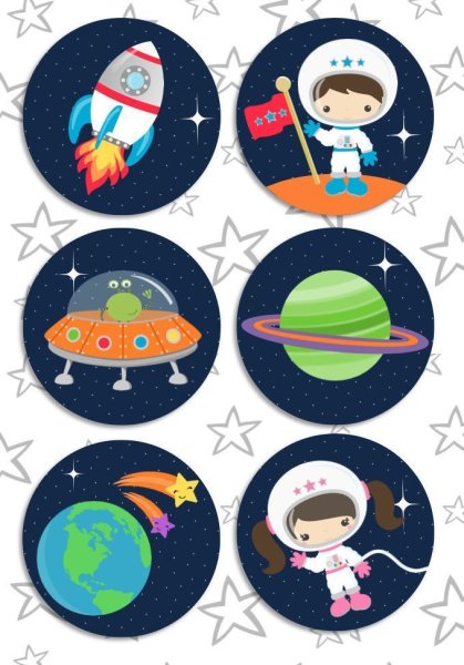 Аппликация ракета и планеты