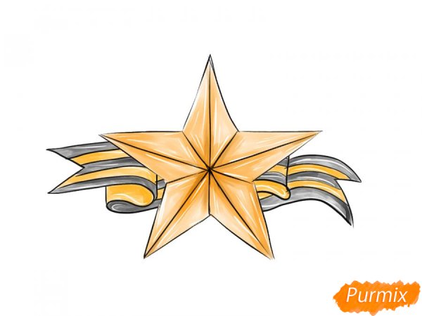 Звезда на 9 мая рисунок карандашом